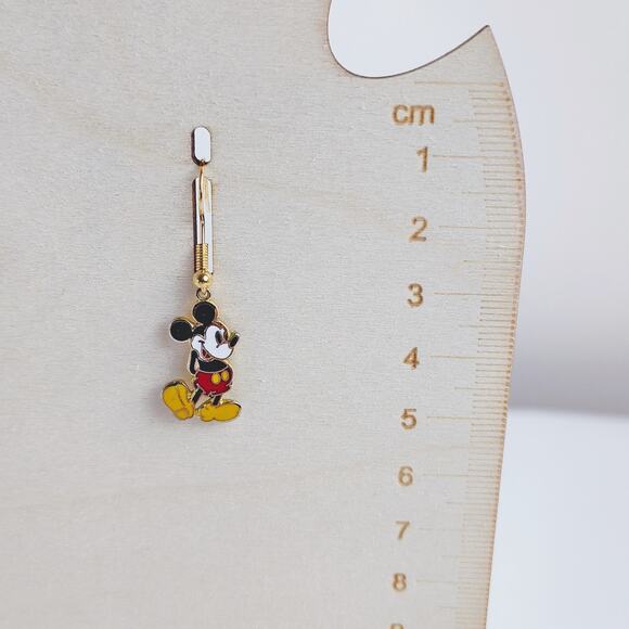 Disney Mickey Mouse Dangle Enamel Earrings Red Shorts Yellow Shoes - Picture 7 of 8